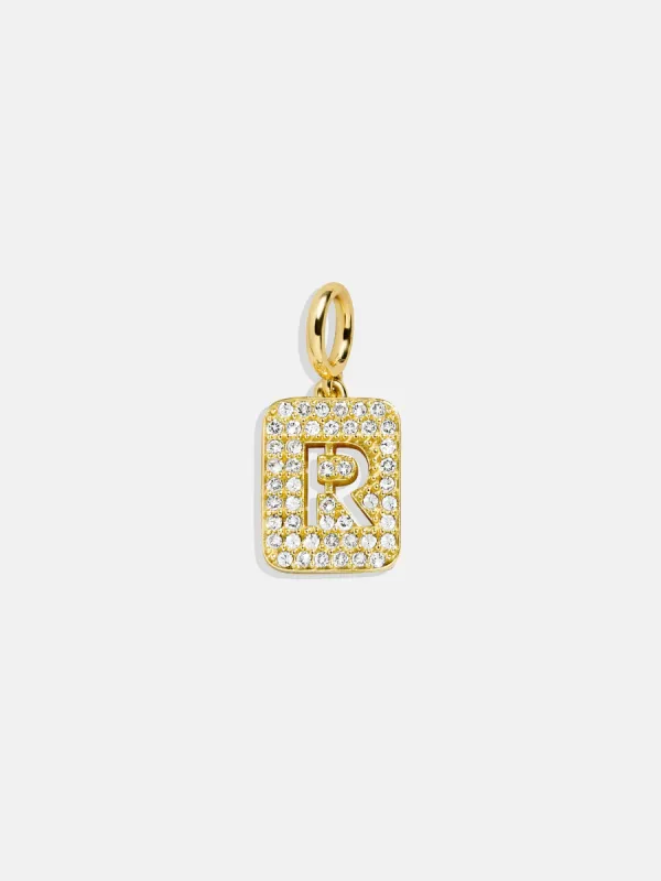 Block Pavé Initial Cluster Charm - R sold by BaubleBar
