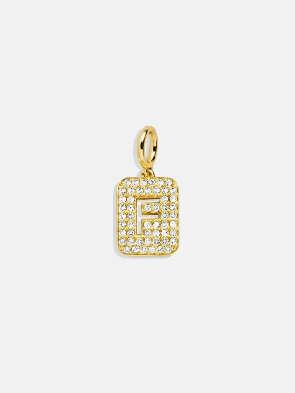 Block Pavé Initial Cluster Charm - F sold by BaubleBar