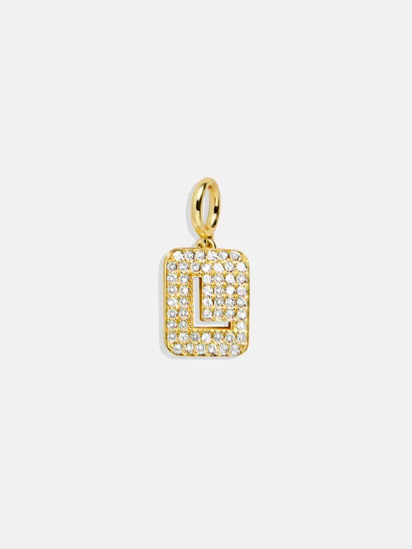 Block Pavé Initial Cluster Charm - L sold by BaubleBar