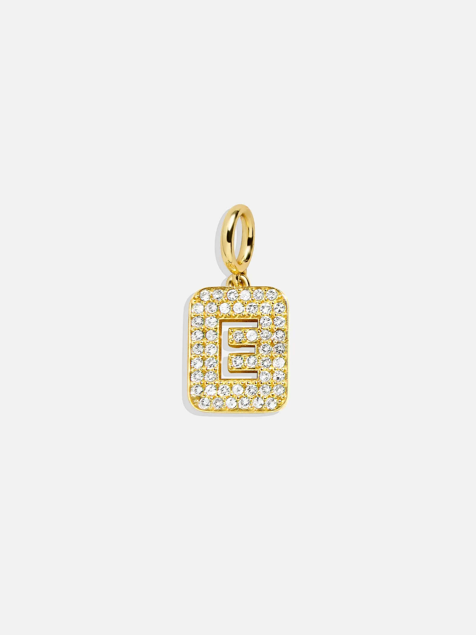 Block Pavé Initial Cluster Charm - E sold by BaubleBar