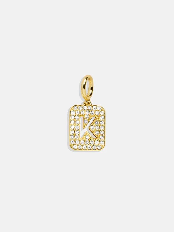 Block Pavé Initial Cluster Charm - K sold by BaubleBar