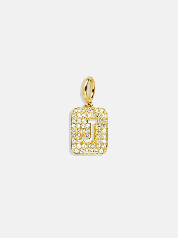 Block Pavé Initial Cluster Charm - J sold by BaubleBar