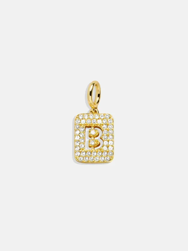 Block Pavé Initial Cluster Charm - B sold by BaubleBar