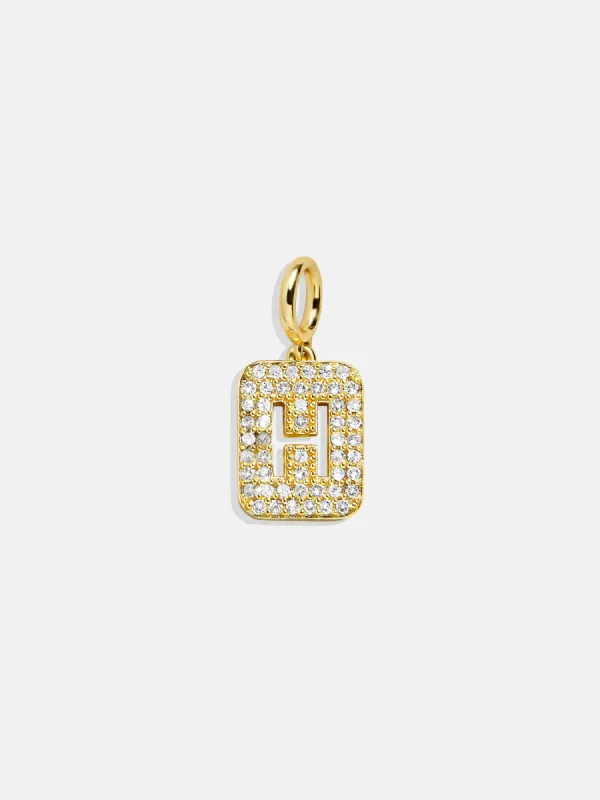 Block Pavé Initial Cluster Charm - H sold by BaubleBar