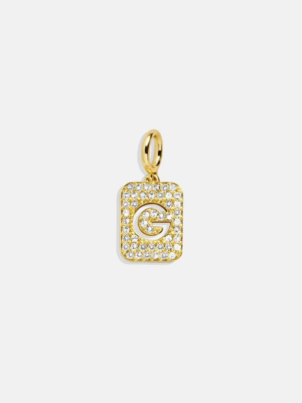 Block Pavé Initial Cluster Charm - G sold by BaubleBar