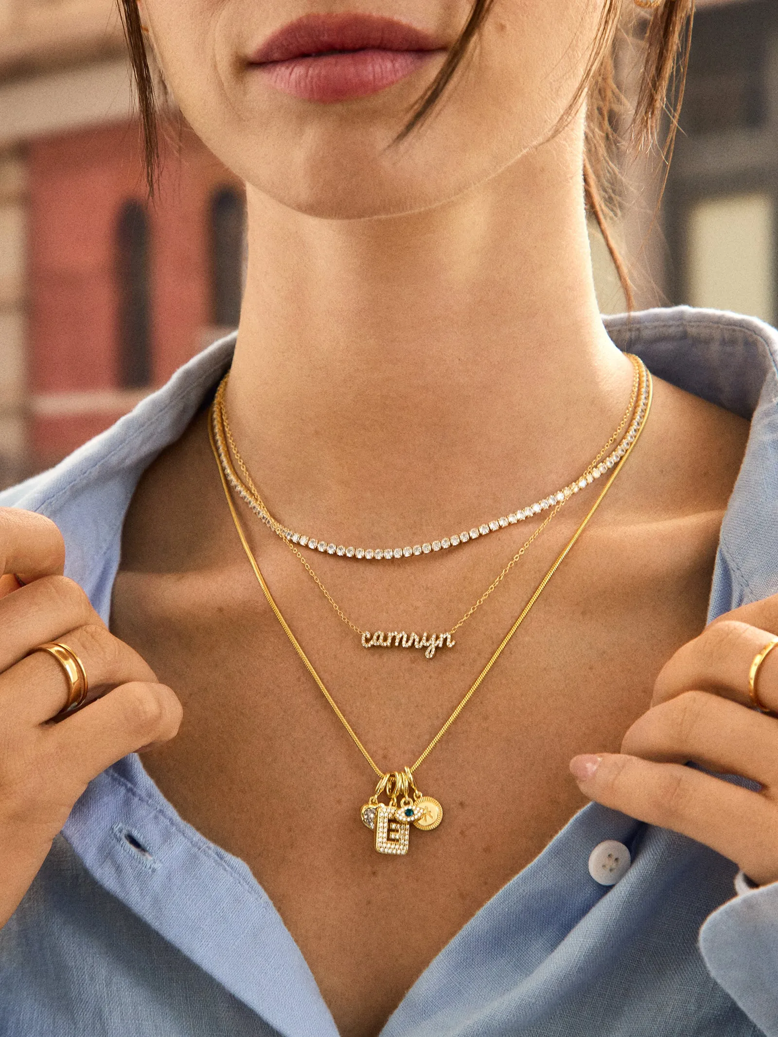 Block Pavé Initial Cluster Charm - U sold by BaubleBar product image thumbnail 2