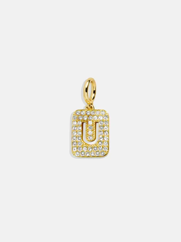 Block Pavé Initial Cluster Charm - U sold by BaubleBar
