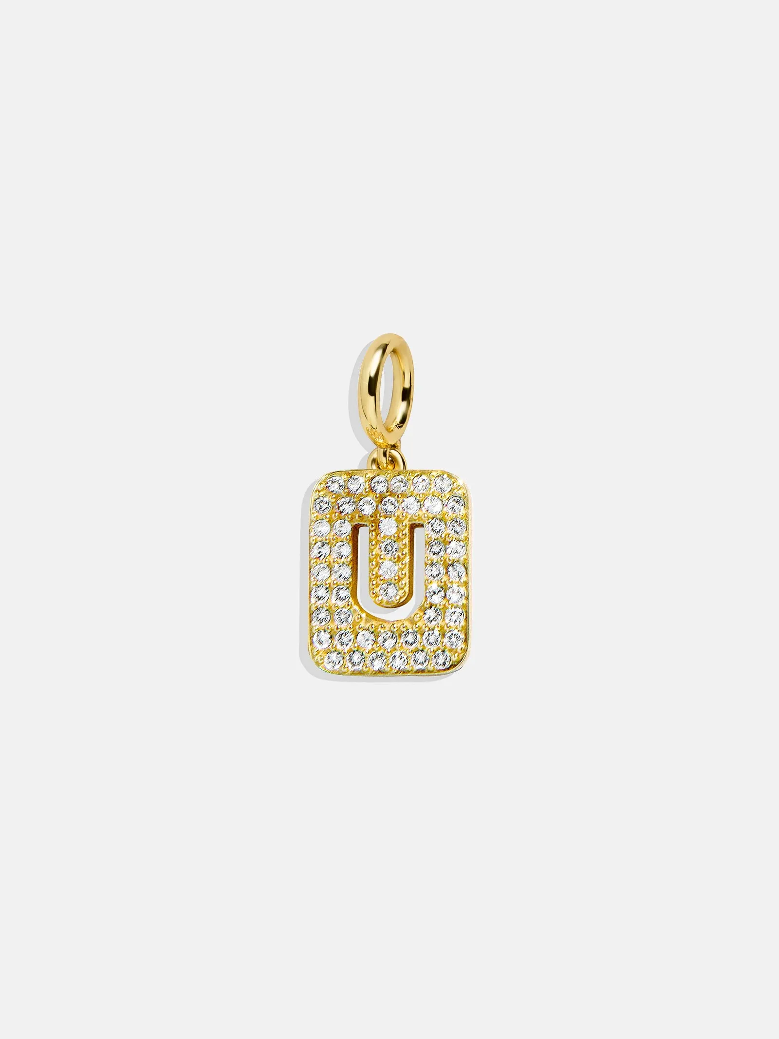 Block Pavé Initial Cluster Charm - U sold by BaubleBar