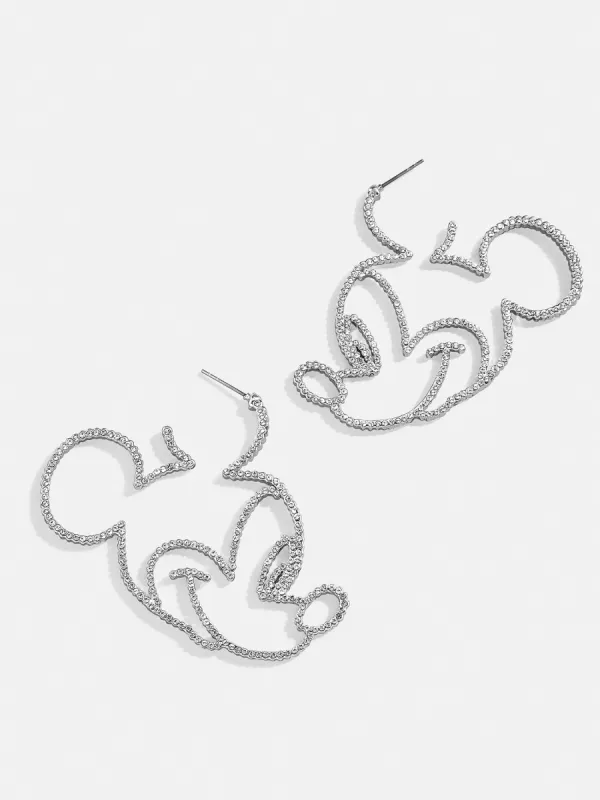 Disney Mickey Mouse Silver Outline Earrings - Mickey Mouse sold by BaubleBar