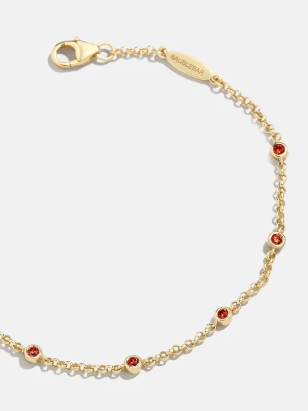Yasmine 18K Gold Birthstone Bracelet - Garnet sold by BaubleBar
