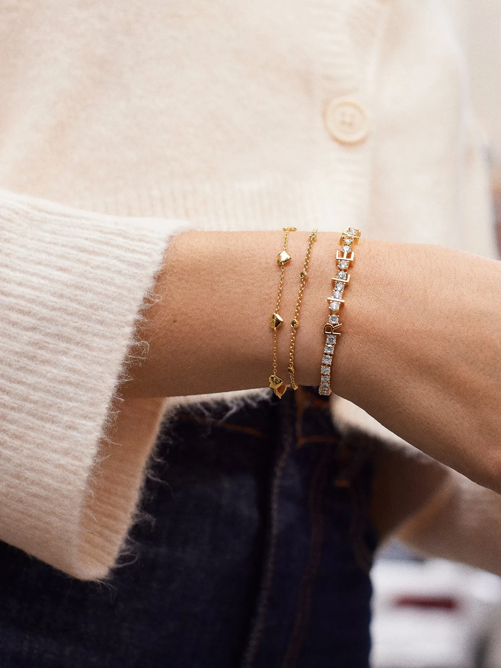 Yasmine 18K Gold Birthstone Bracelet - Sapphire sold by BaubleBar product image thumbnail 2