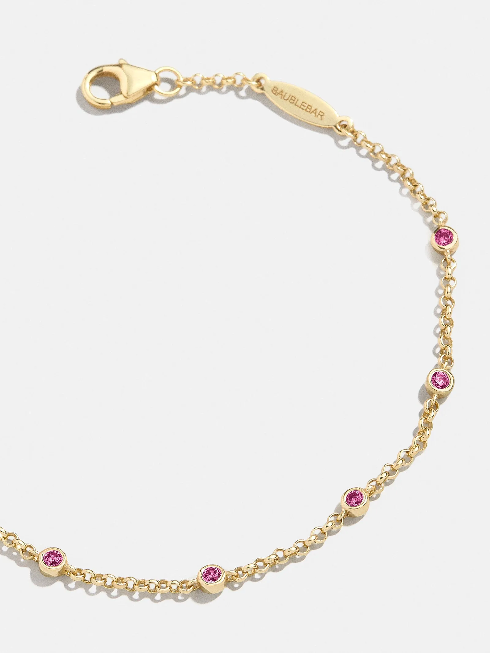 Yasmine 18K Gold Birthstone Bracelet - Ruby sold by BaubleBar