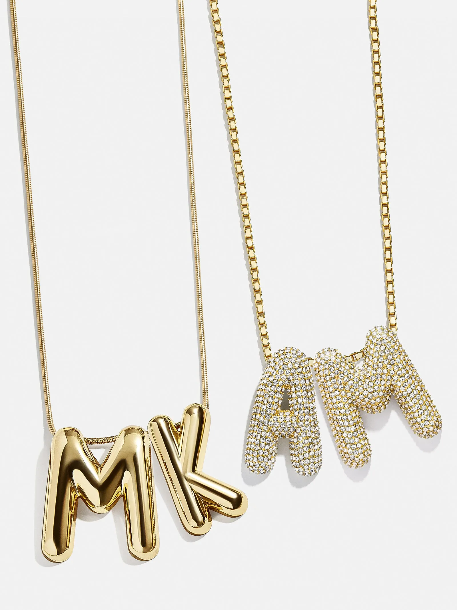 Double Bubble Initial Necklace sold by BaubleBar