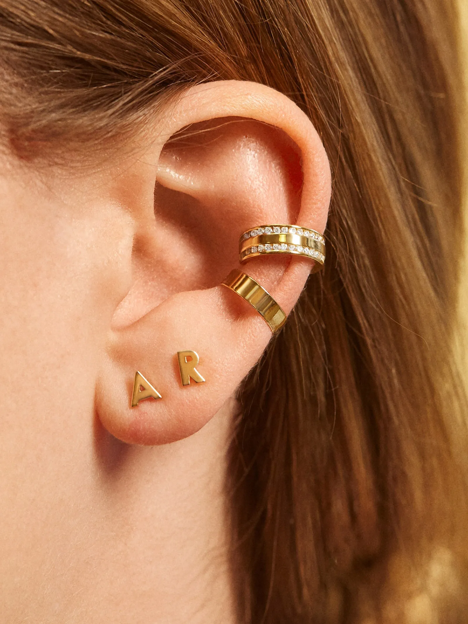 Single 14K Solid Gold Initial Earring - Gold sold by BaubleBar product image thumbnail 2
