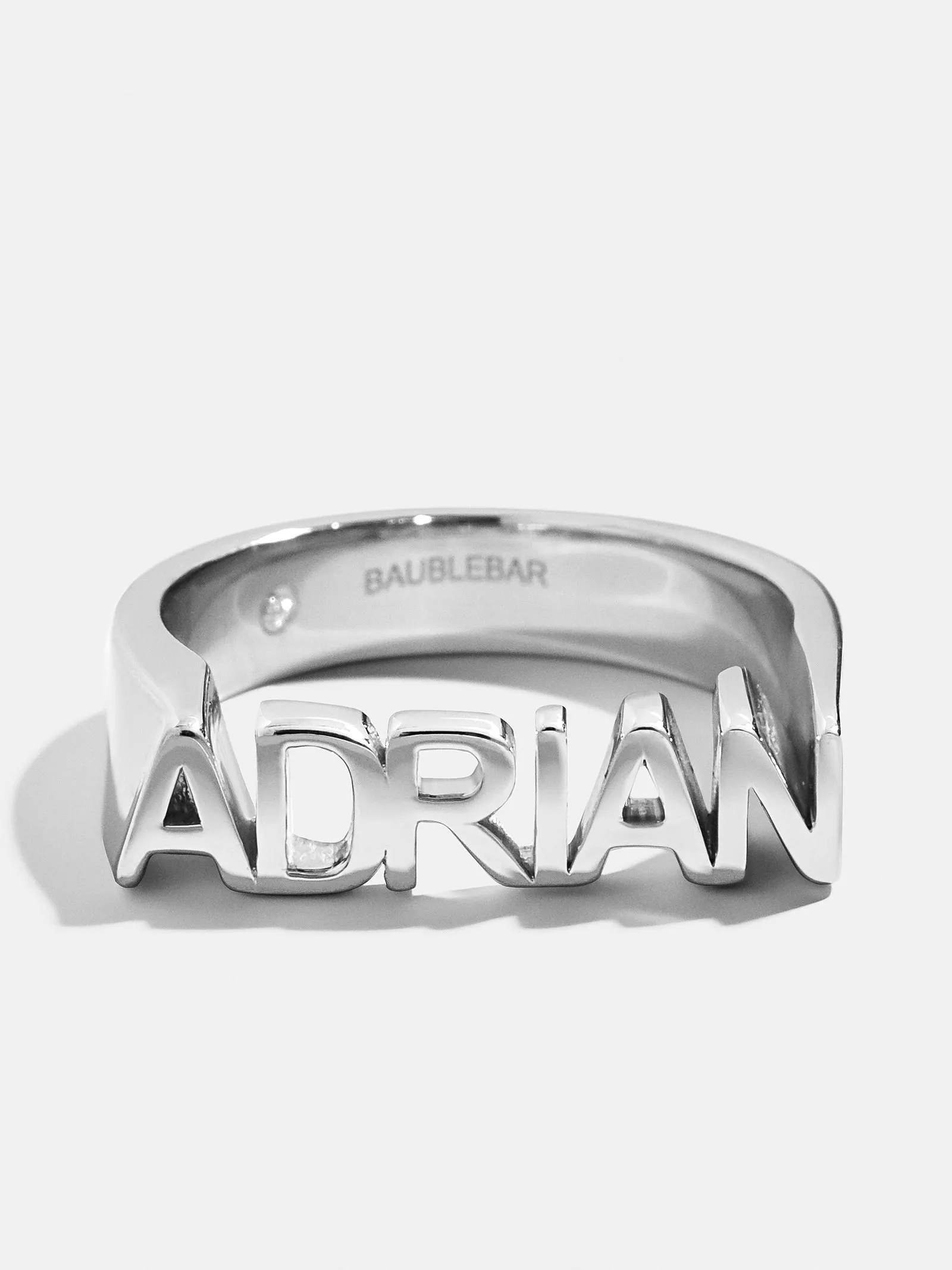 Sterling Silver Fineline Custom Nameplate Ring - Sterling Silver sold by BaubleBar product image thumbnail 3