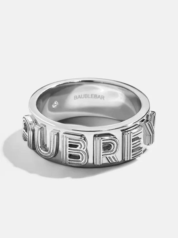 Retro Sterling Silver Custom Ring - Sterling Silver sold by BaubleBar