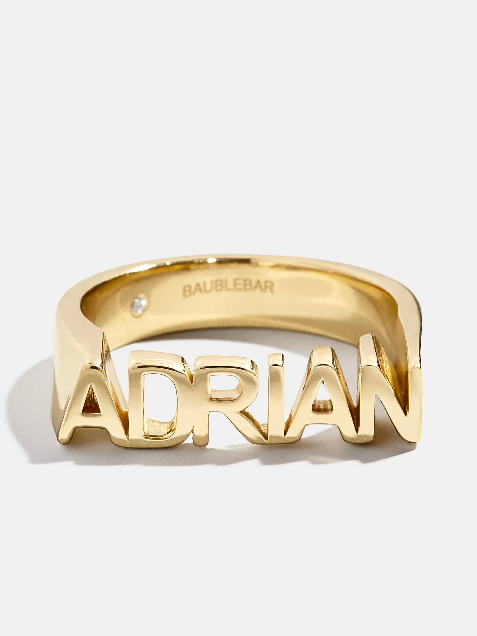 18K Gold Fineline Custom Nameplate Ring - Gold sold by BaubleBar product image thumbnail 3