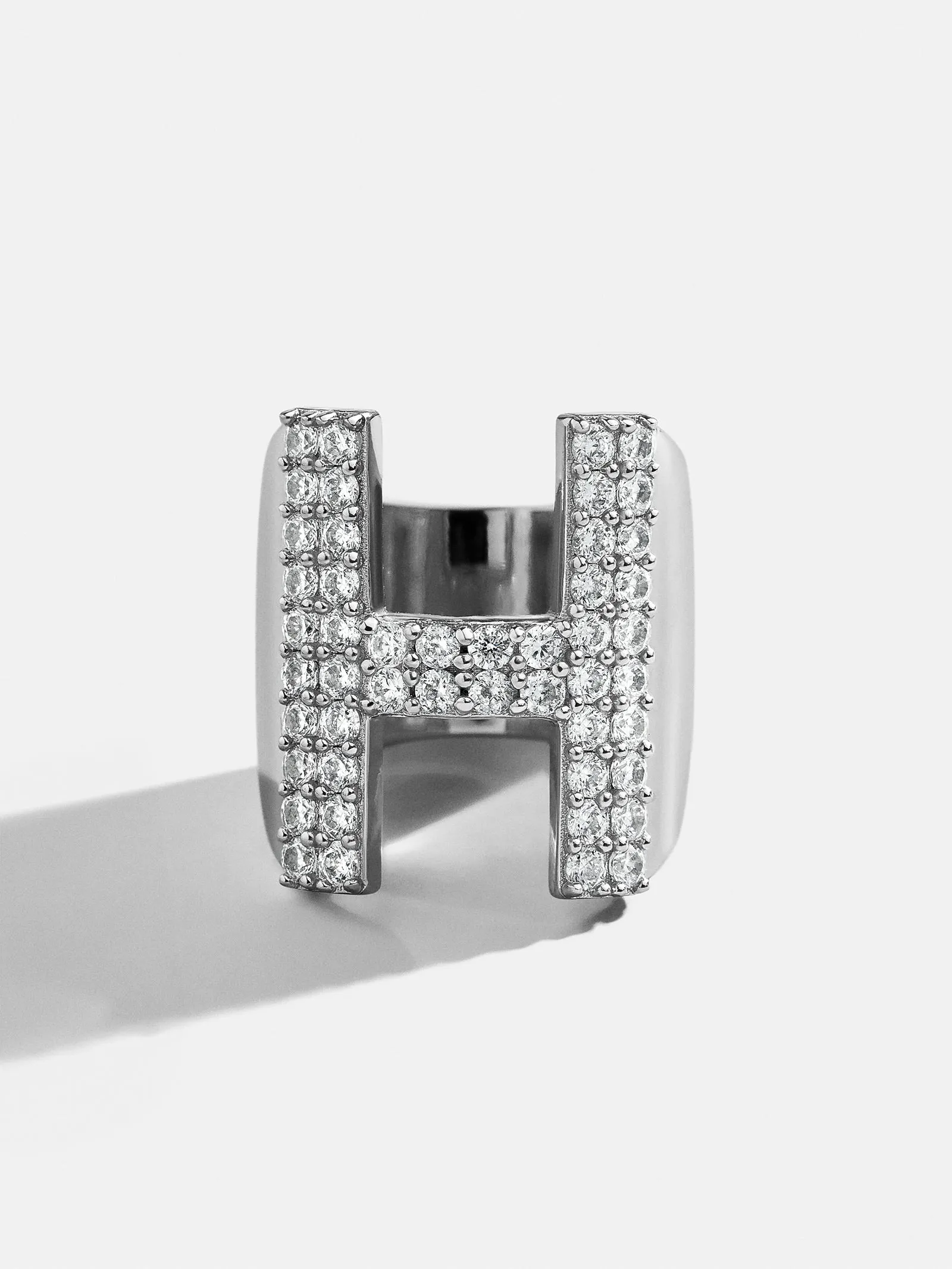 Custom Pave Initial Ring - Silver sold by BaubleBar product image thumbnail 4