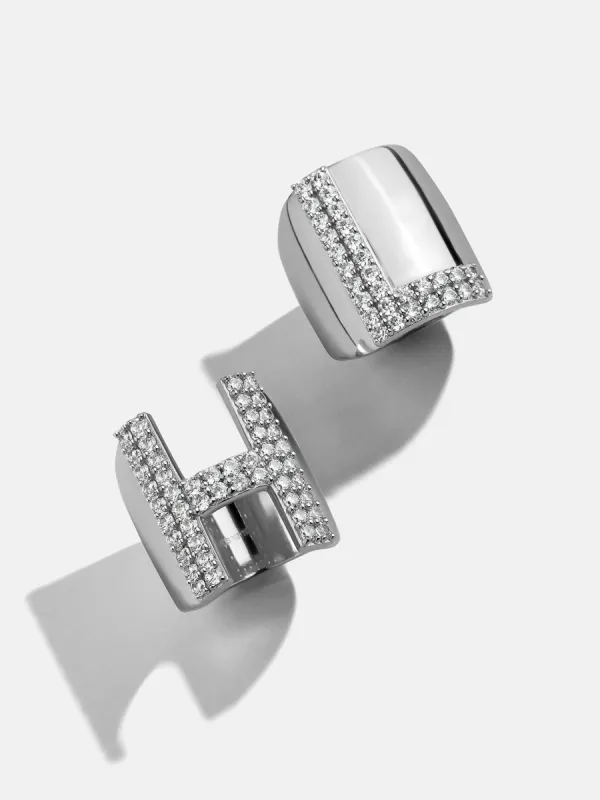 Custom Pave Initial Ring - Silver sold by BaubleBar