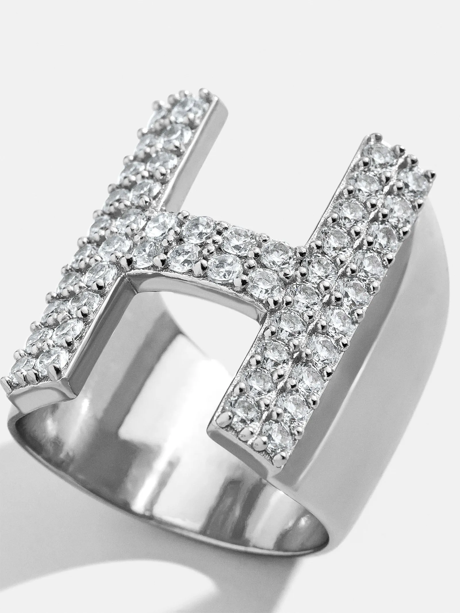 Custom Pave Initial Ring - Silver sold by BaubleBar product image thumbnail 3