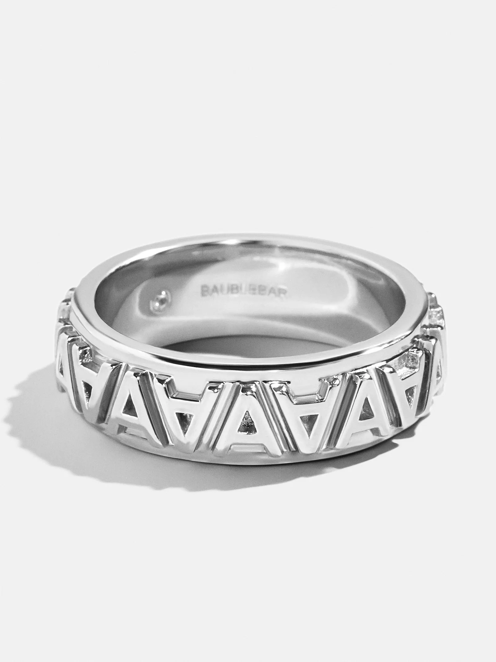 On Repeat Initial Ring - Silver sold by BaubleBar product image thumbnail 4