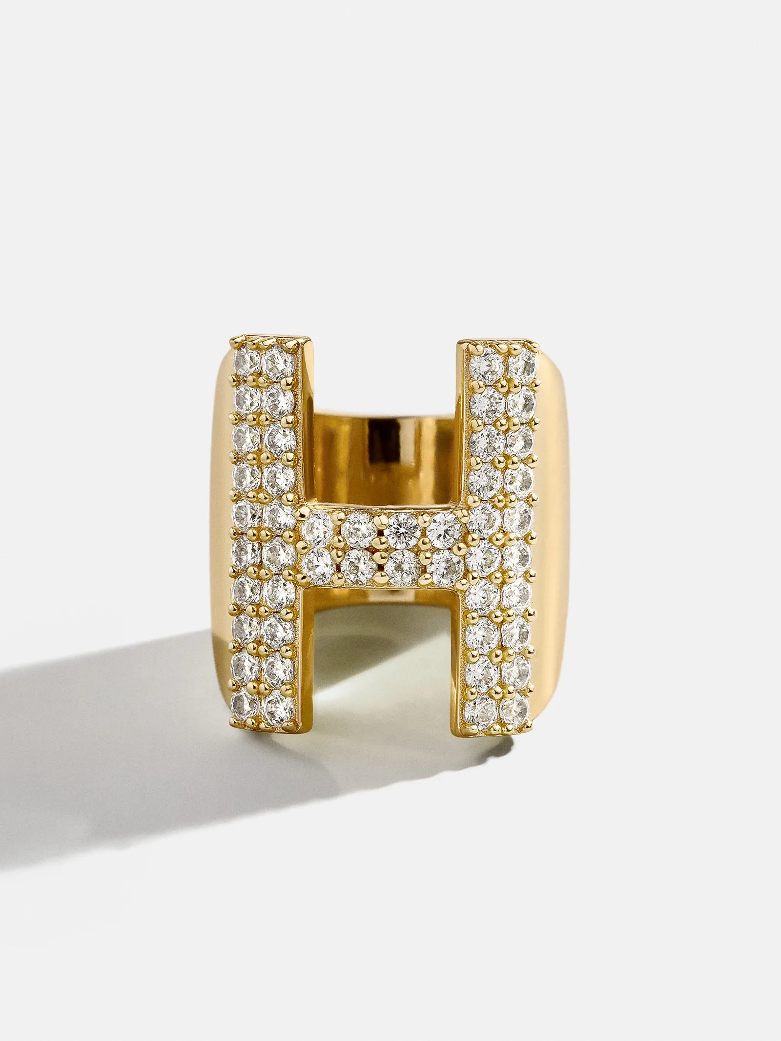 Custom Pavé Initial Ring - Gold/Pavé sold by BaubleBar product image thumbnail 3