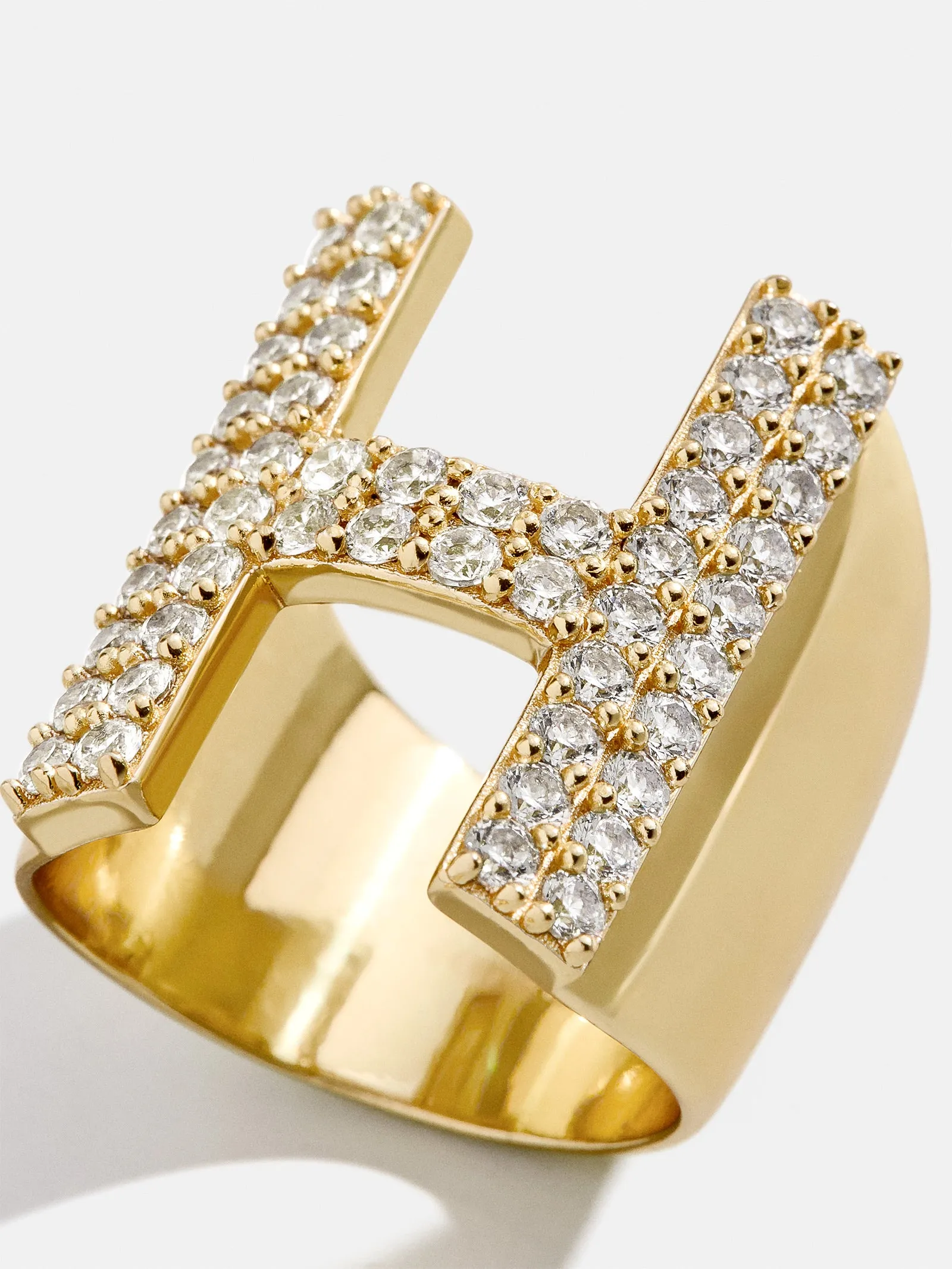Custom Pavé Initial Ring - Gold/Pavé sold by BaubleBar product image thumbnail 4