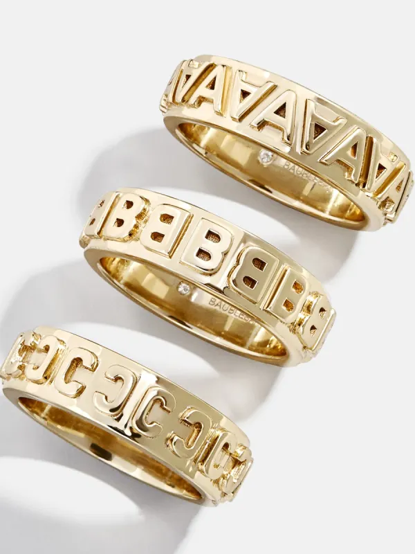 On Repeat Initial Ring - Gold sold by BaubleBar