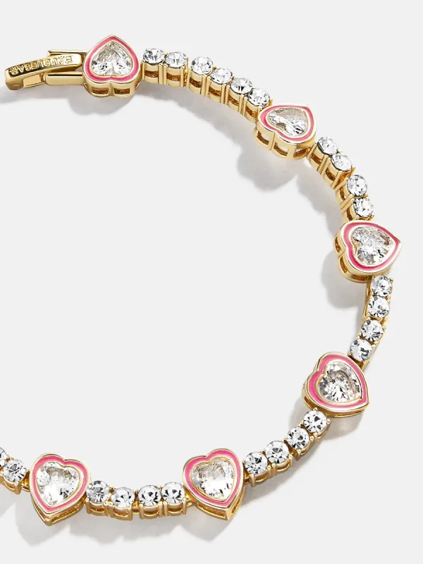 Daphne Tennis Bracelet - Gold/Pink sold by BaubleBar