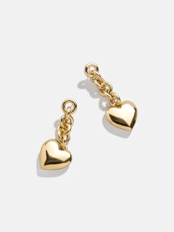 Quinn Earrings - Chain Drop Heart Earrings made by BaubleBar