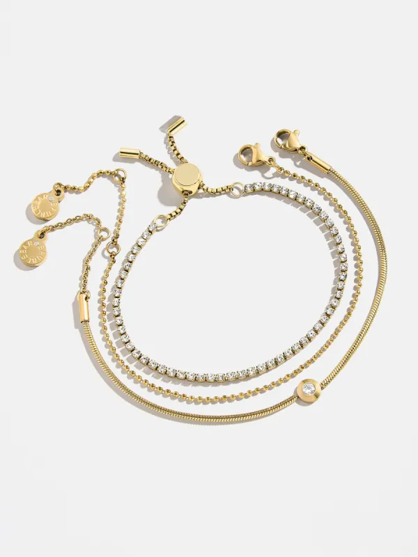 Catherine Waterproof Bracelet Set - Gold/Pavé sold by BaubleBar
