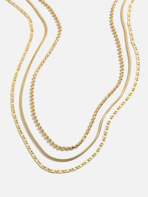 Anita Waterproof Necklace Set - Gold/Pavé sold by BaubleBar
