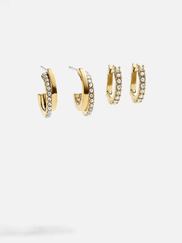 Jennifer Waterproof Earring Set - Gold/Pavé sold by BaubleBar