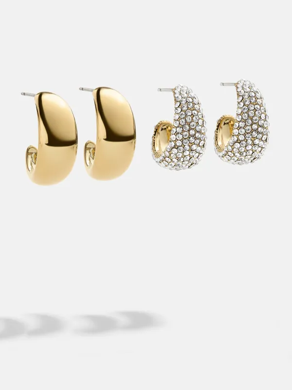 Bay Waterproof Earring Set - Gold/Pavé sold by BaubleBar
