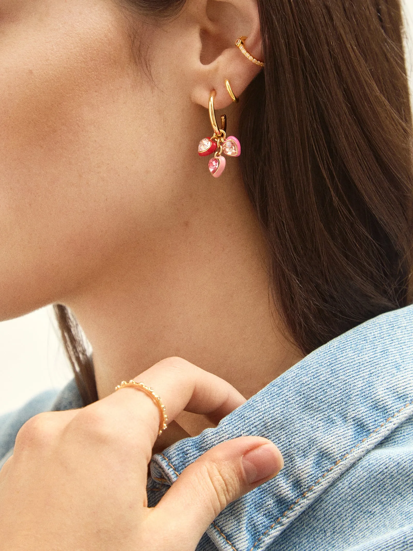 Evelyn Earrings - Pink sold by BaubleBar product image thumbnail 2