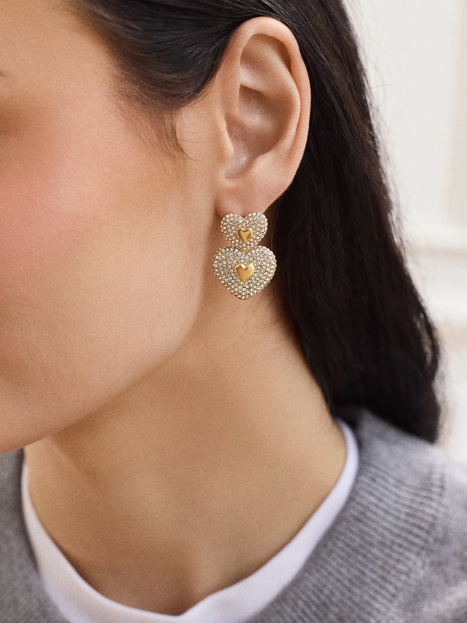 Haven Earrings - Gold/Pavé sold by BaubleBar product image thumbnail 2