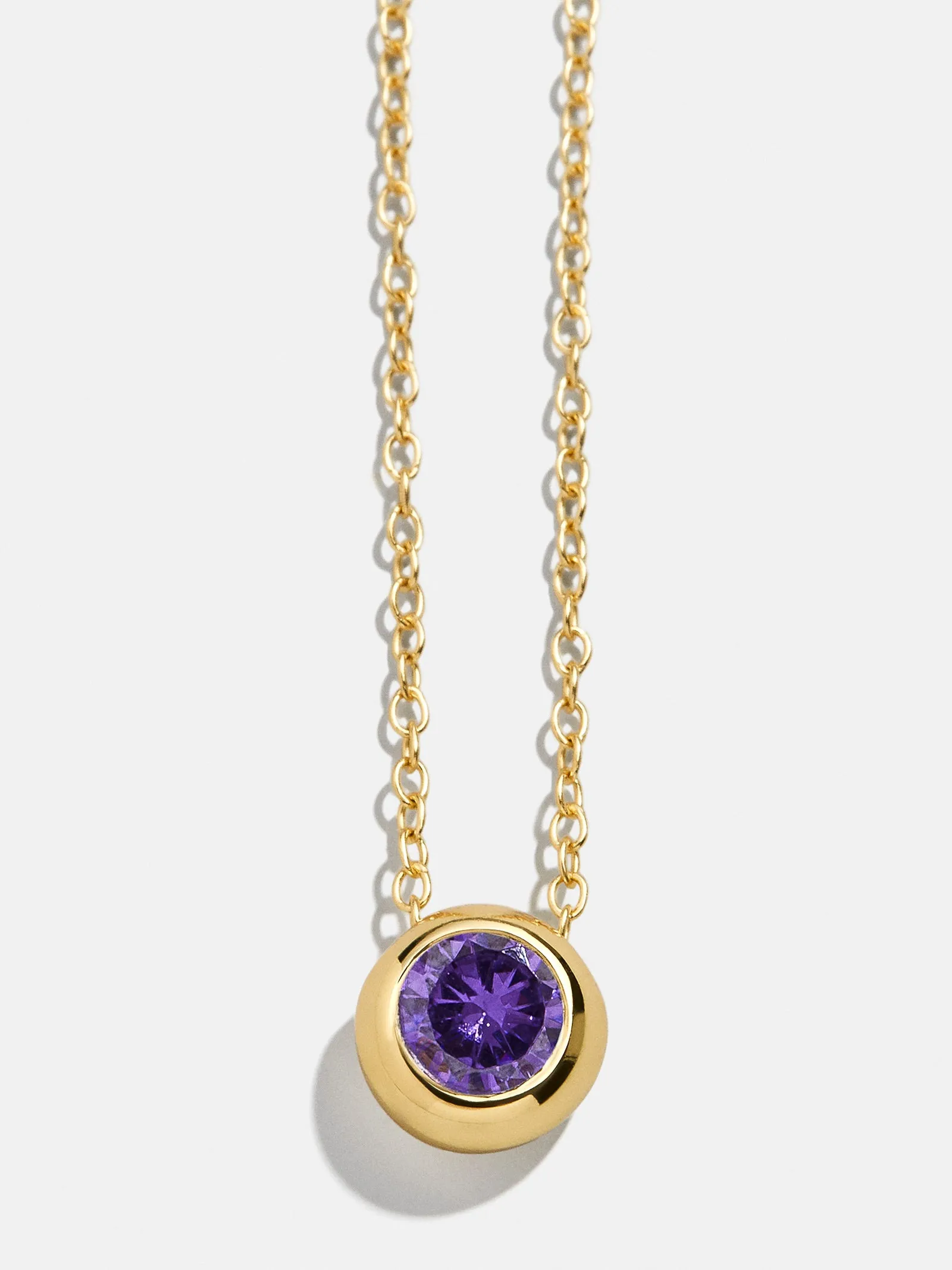 18K Gold Birthstone Pendant Necklace - Amethyst sold by BaubleBar