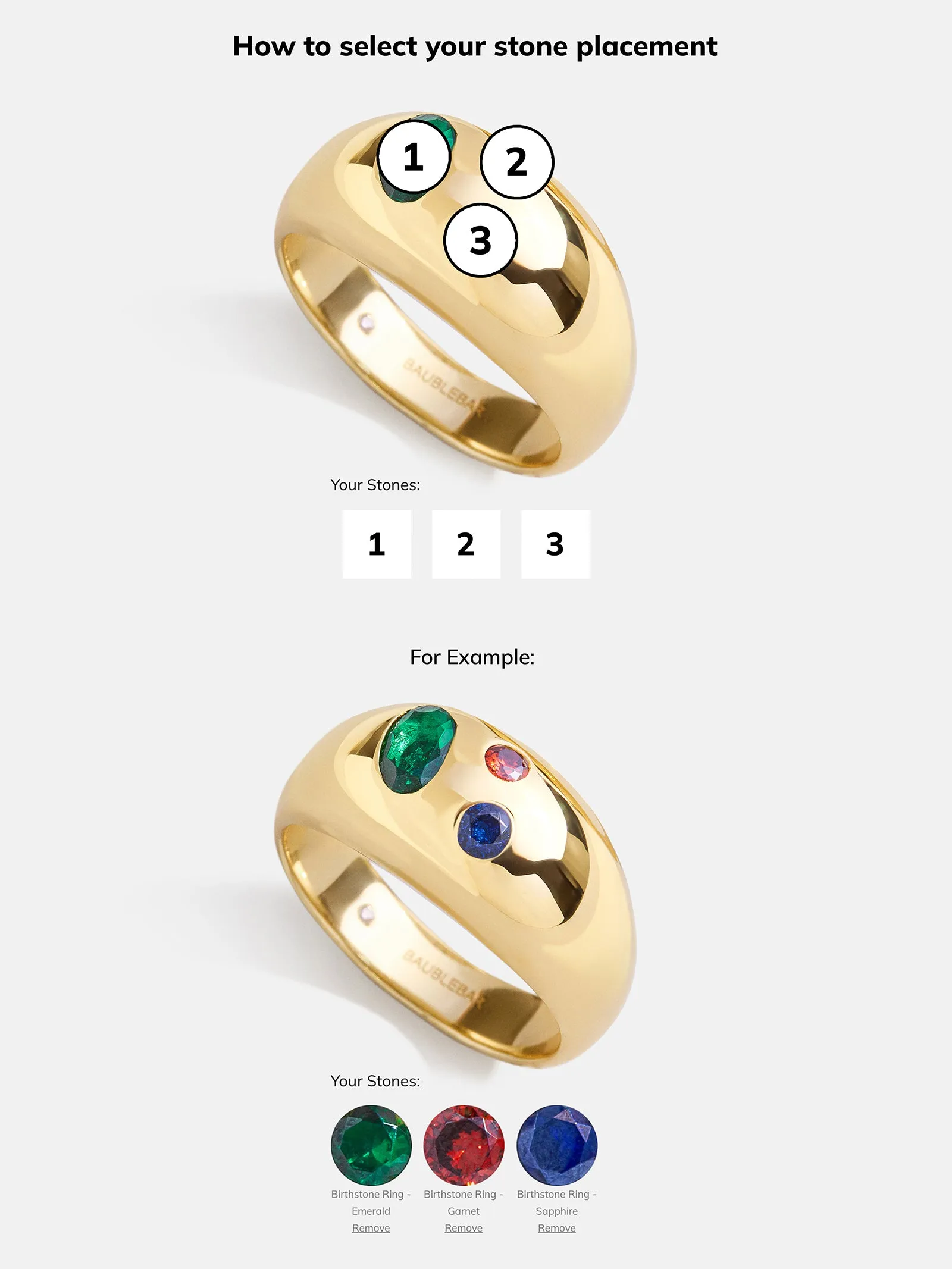 18K Gold Custom Birthstone Ring - Gold sold by BaubleBar product image thumbnail 4