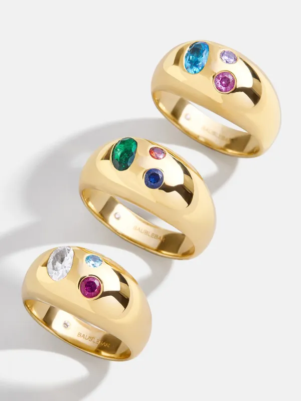 18K Gold Custom Birthstone Ring - Gold sold by BaubleBar