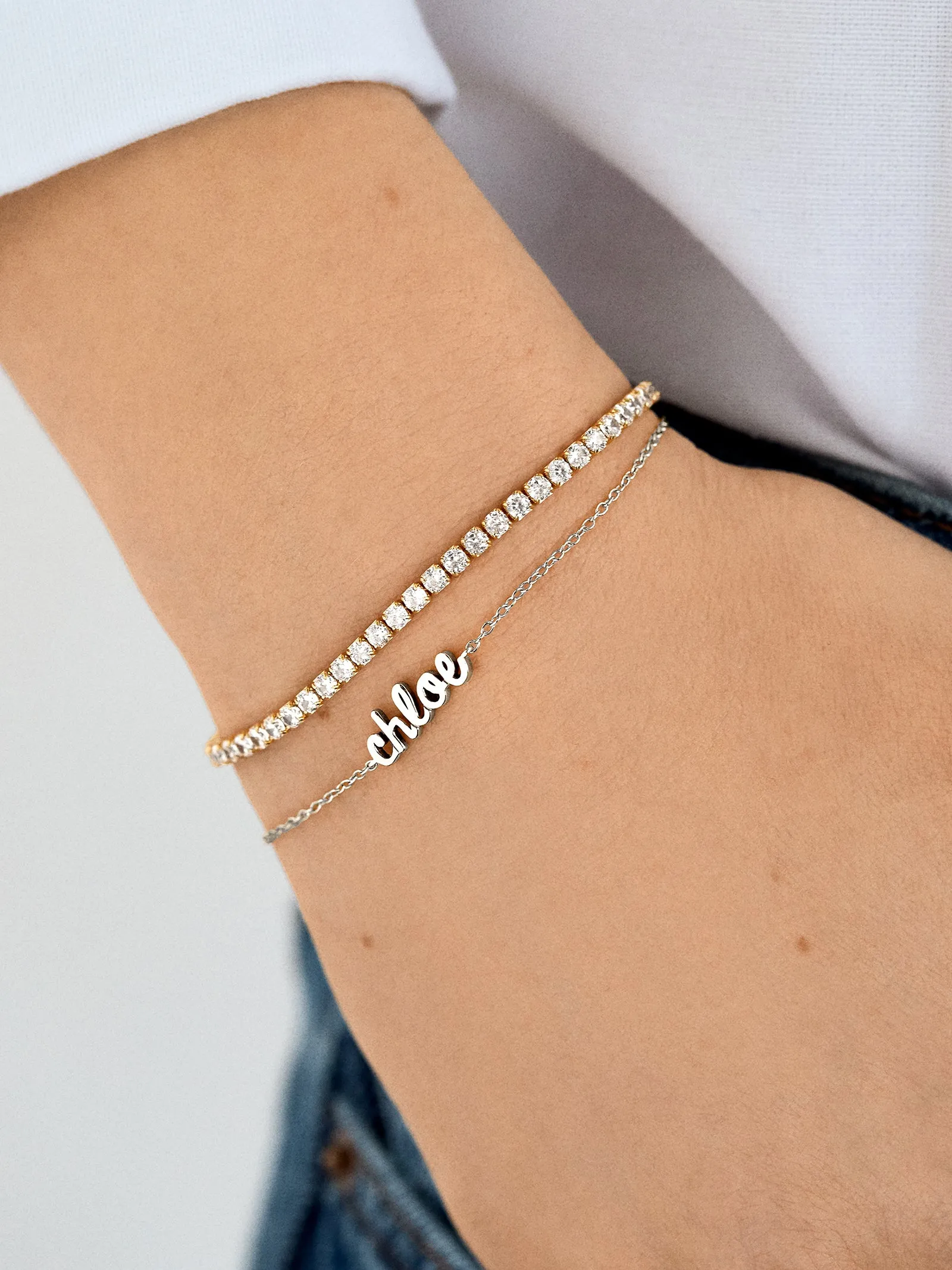 Sterling Silver Custom Nameplate Bracelet - Sterling Silver sold by BaubleBar product image thumbnail 2