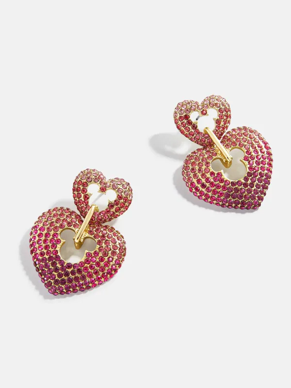 Disney Mickey Mouse Heart Statement Earrings - Pink sold by BaubleBar