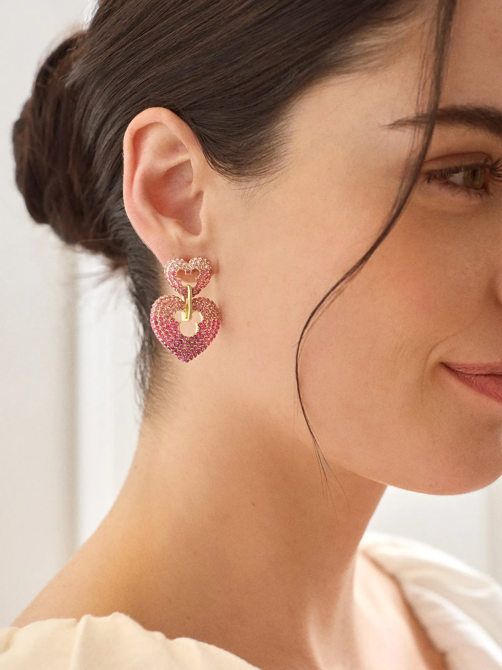 Disney Mickey Mouse Heart Statement Earrings - Pink sold by BaubleBar product image thumbnail 2