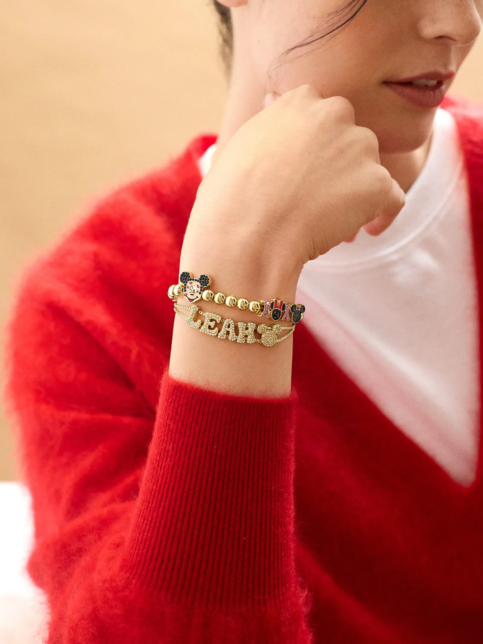 Disney Mickey Mouse & Minnie Mouse Love Pisa Bracelet - Gold sold by BaubleBar product image thumbnail 2