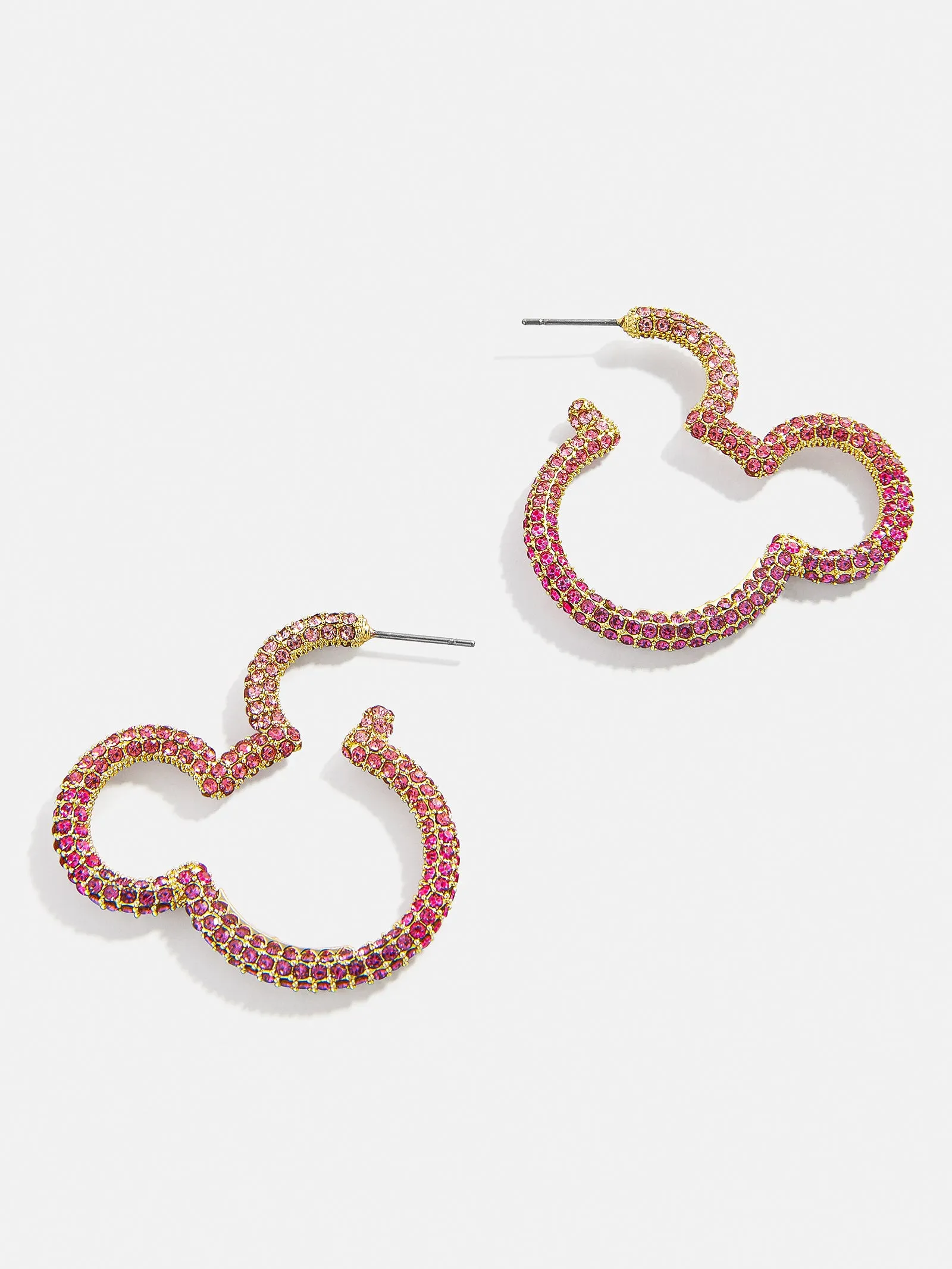 Disney Mickey Mouse Pink Pavé Outline Hoop Earrings - Pink sold by BaubleBar