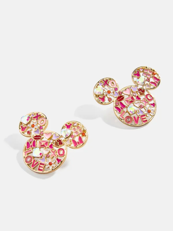 Disney Mickey Mouse Valentine's Day Earrings - Pink sold by BaubleBar