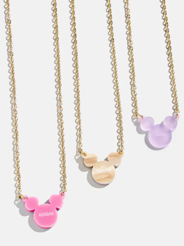 Disney Mickey Mouse Acrylic Custom Necklace - Blonde Marble sold by BaubleBar