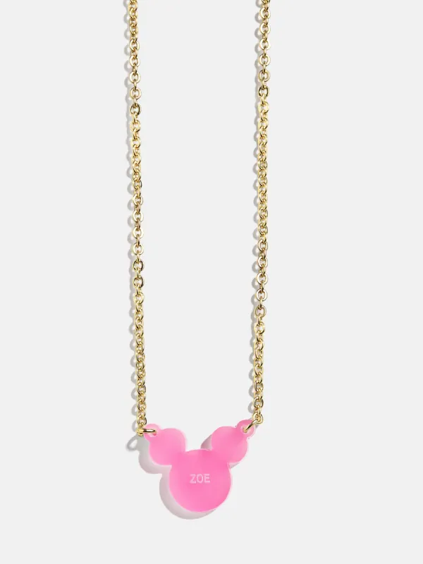 Disney Mickey Mouse Acrylic Custom Necklace - Translucent Magenta sold by BaubleBar