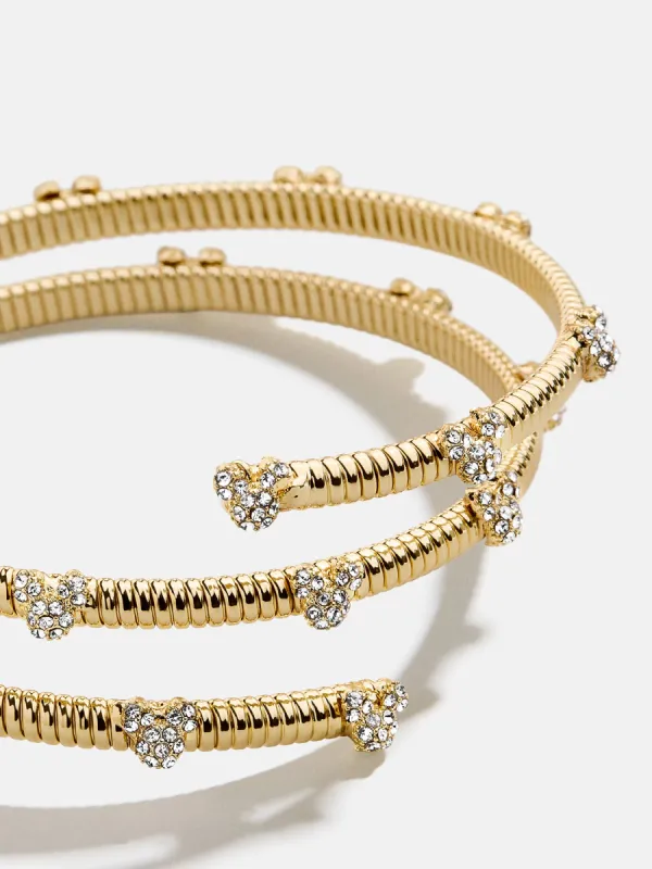 Disney Pavé Mickey Mouse Cuff Bracelet - Gold/Pavé sold by BaubleBar