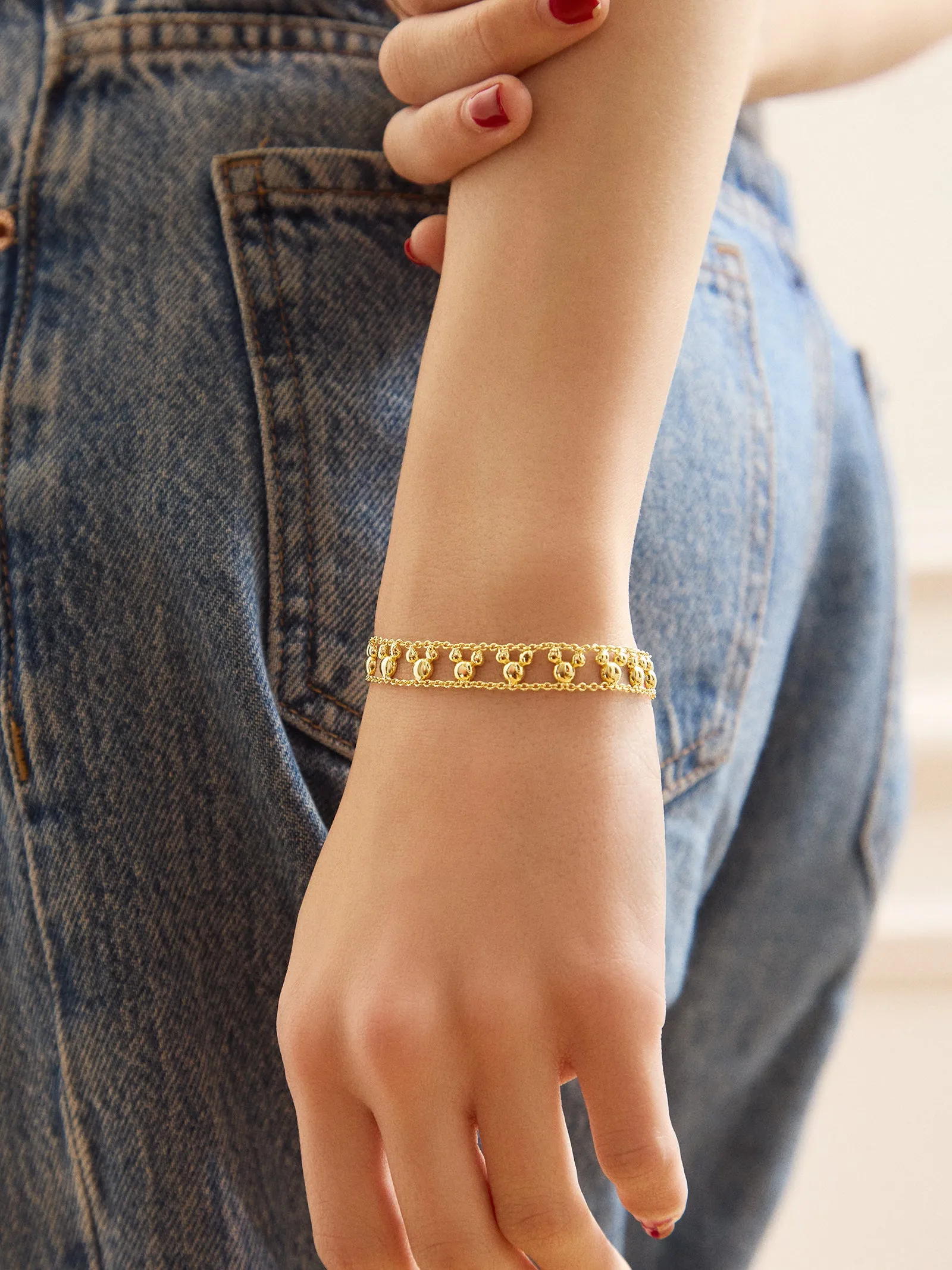 Disney Mickey Mouse Repeating Slider Bracelet - Gold sold by BaubleBar product image thumbnail 2