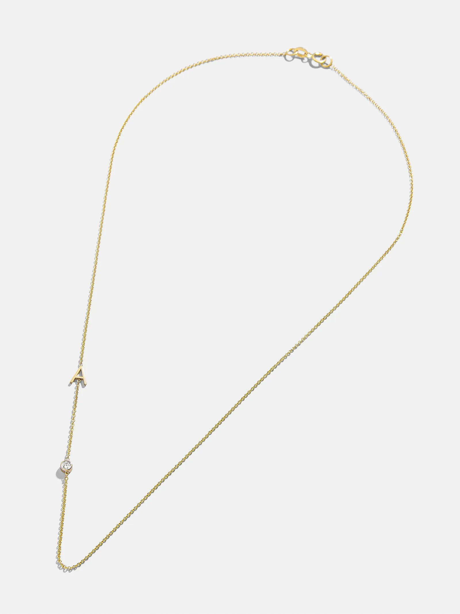 Maya Brenner Monogram Necklace with Diamond - Gold sold by BaubleBar product image thumbnail 3